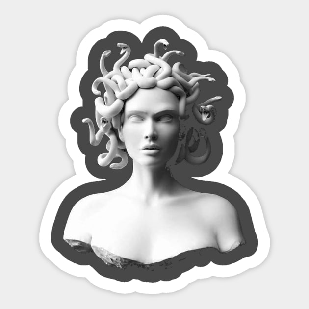 Vaporwave Degrading Medusa Sticker by isarol